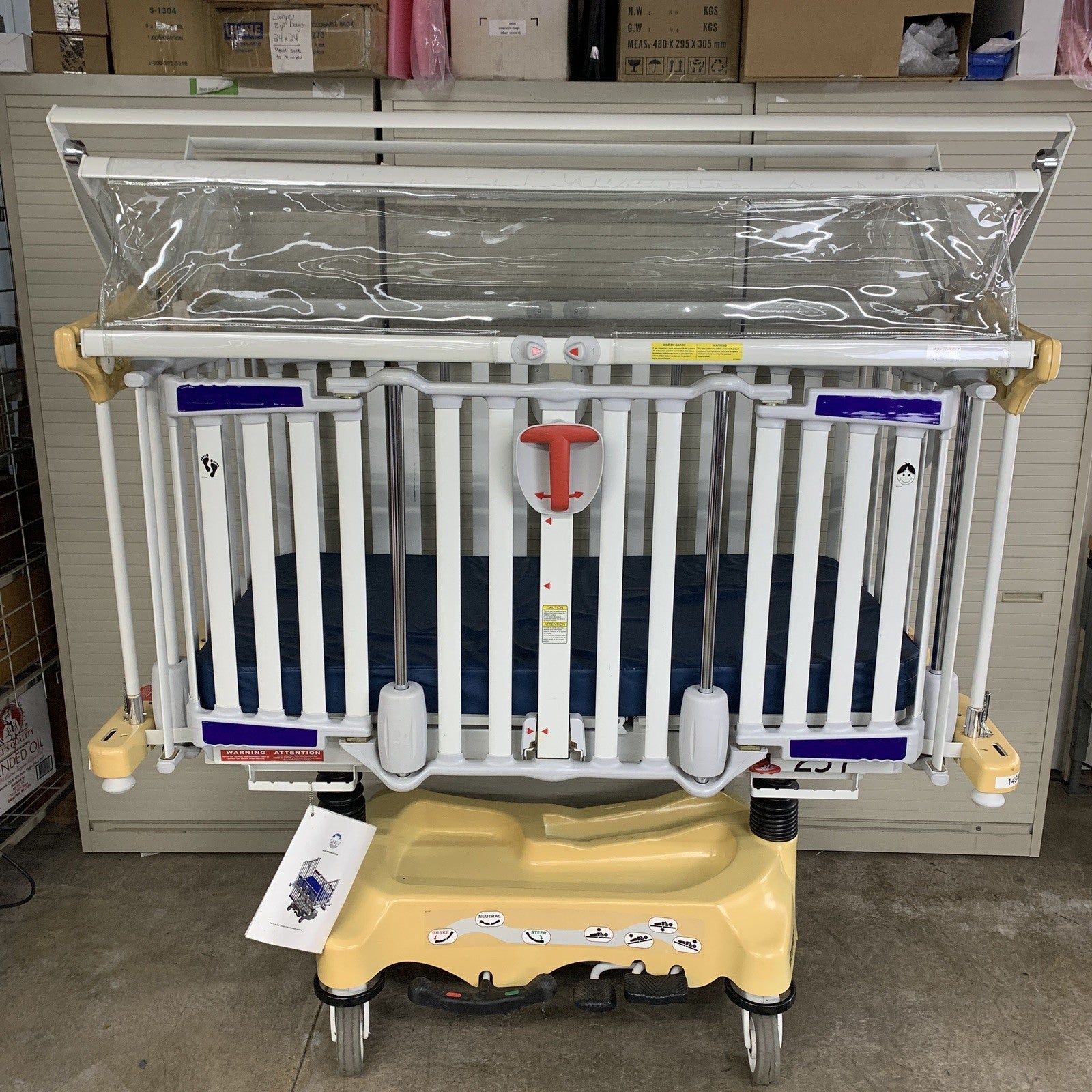 Stryker Cub FL19H Pediatric Crib with Mattress and FA64183 Retractable Top