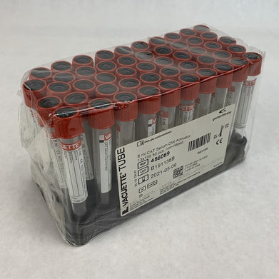 Vacuette 456089 6ml CAT Serum Clot Activator 13x100 50pcs Non-Ridged Tubes