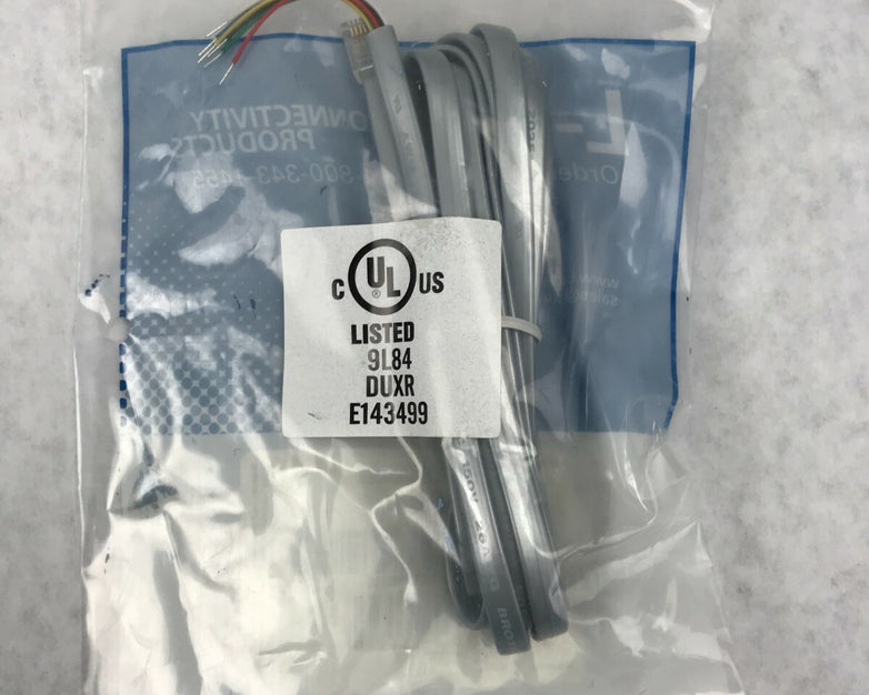 L-Com TDC029-7 Flat Modular Cable RJ12 Tinned End 7.0 ft (Lot of 9)