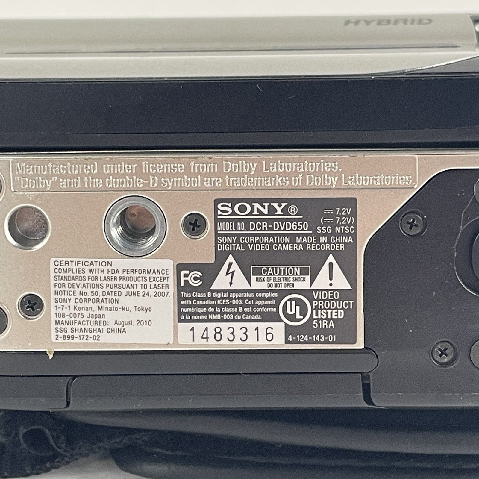 Sony Handycam DCR-DVD650 Camera ONLY Tested & Reset No Power Cord/Battery11