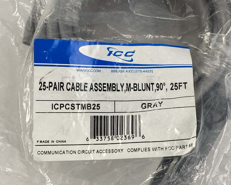 ICC ICPCSTMB25 25-Pair Cable Assembly M-Blunt 90 25FT