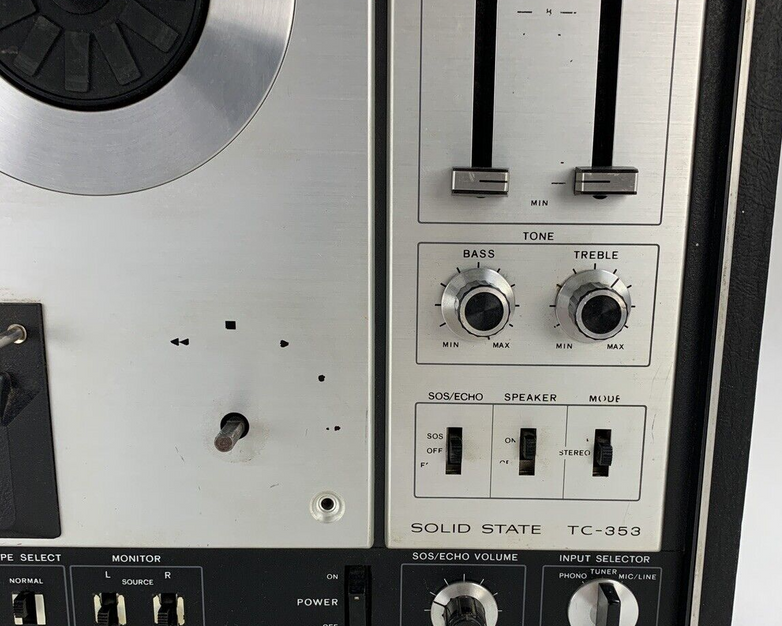 Sony TC-353 Three Head Stereo Tape Recorder for Parts and Repair Powers On