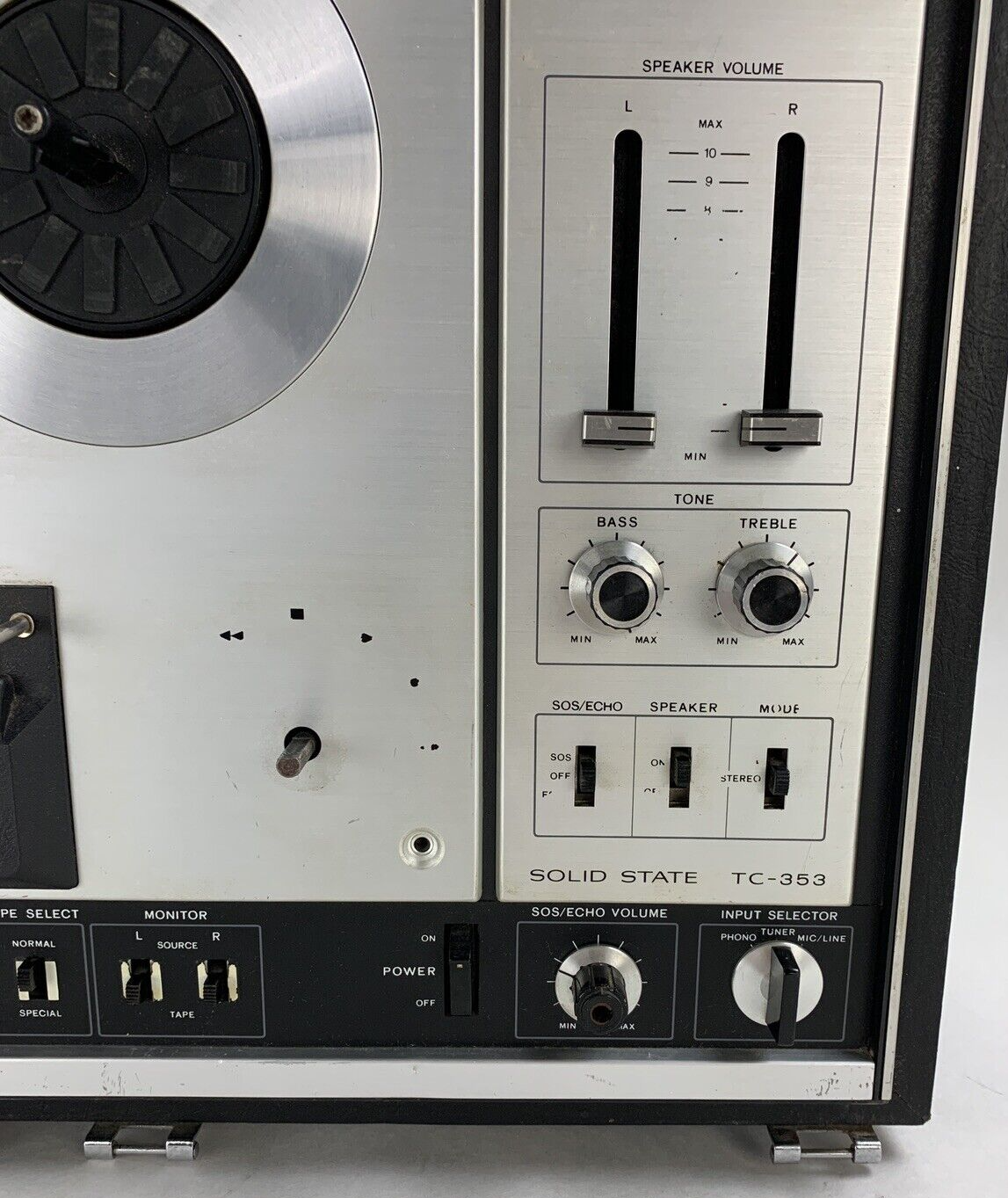 Sony TC-353 Three Head Stereo Tape Recorder for Parts and Repair Powers On