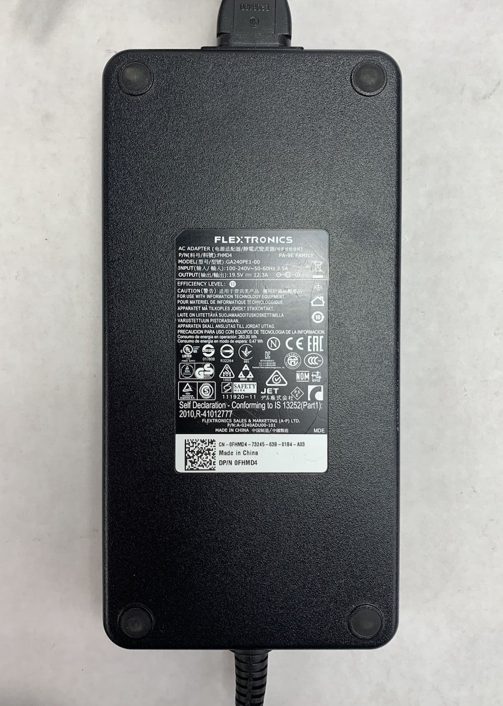 Flextronics GA240PE1-00 19.5V 12.3A 240W AC Adapter Power Supply (Lot of 2)5