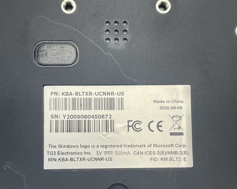 TG3 Electronics TG3-TP-USB-BLTX Rugged Keyboard KBA-BLTXR-UCNNR-US Tested
