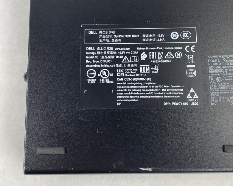 Dell OptiPlex 3090 Micro Intel Core i5-10500T 2.3GHz 8GB RAM WiFi No HDD No OS