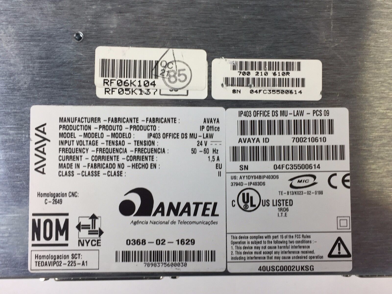 Avaya IP403 Office DS MU - LAW-PSC 09 Communication Control Unit 700210610