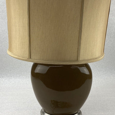 Unbranded 6401360 Brown Glossy Dry Clay Vase 2 Mode Desktop Nightstand Lamp