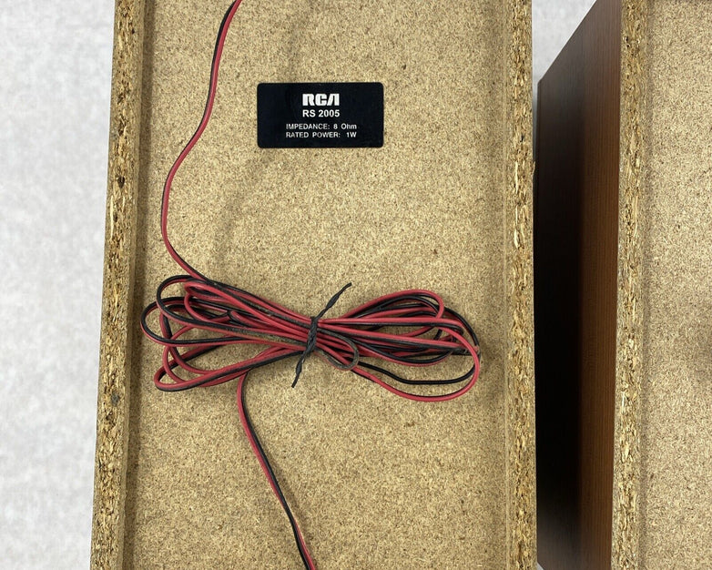 RCA RS2005 8 Ohm 1W Wood Speakers Pair Silver TESTED