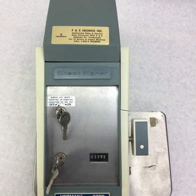 Hedman 3300 Check Signer  Includes Keys  Untested