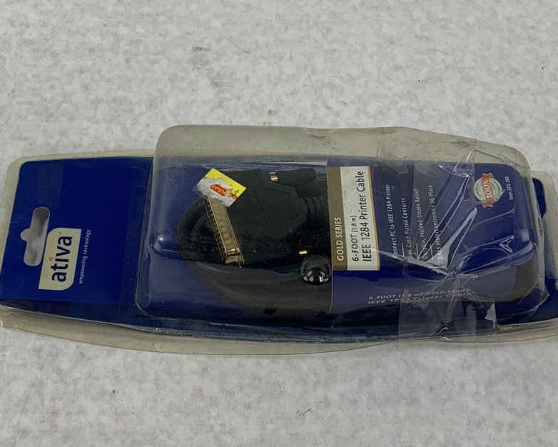 Ativa Gold Series 6 Foot IEEE 1284 Printer Cable 24K Gold-Plated