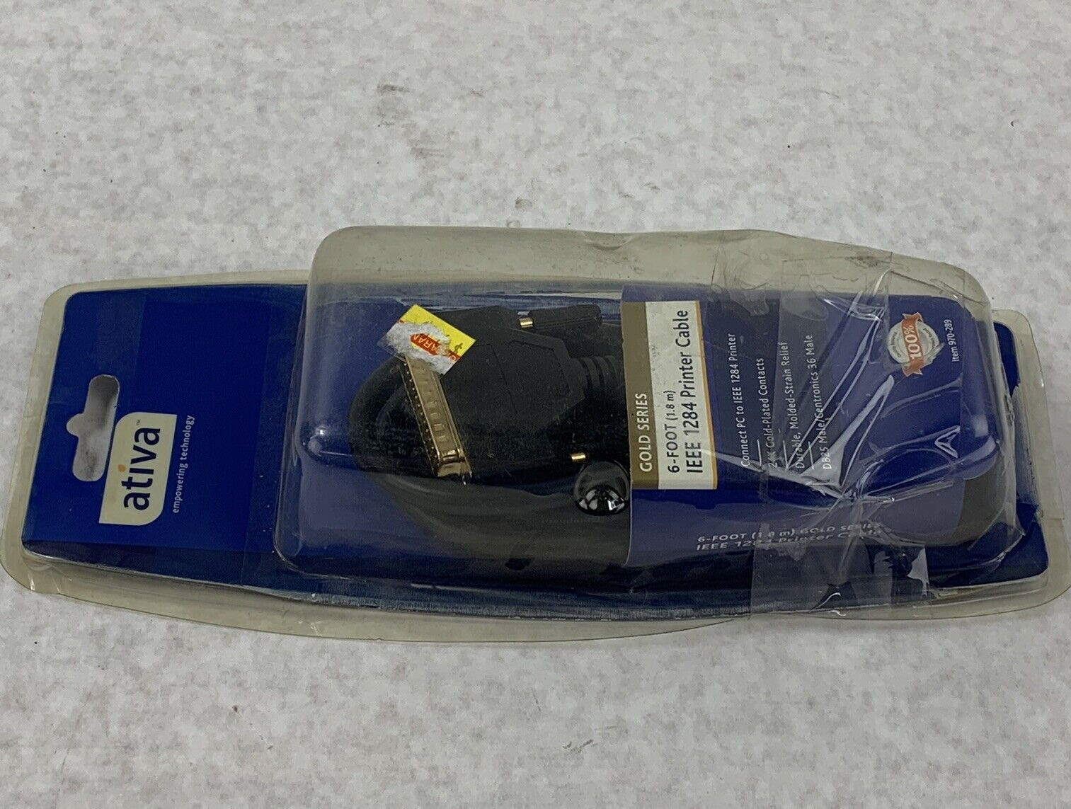 Ativa Gold Series 6 Foot IEEE 1284 Printer Cable 24K Gold-Plated