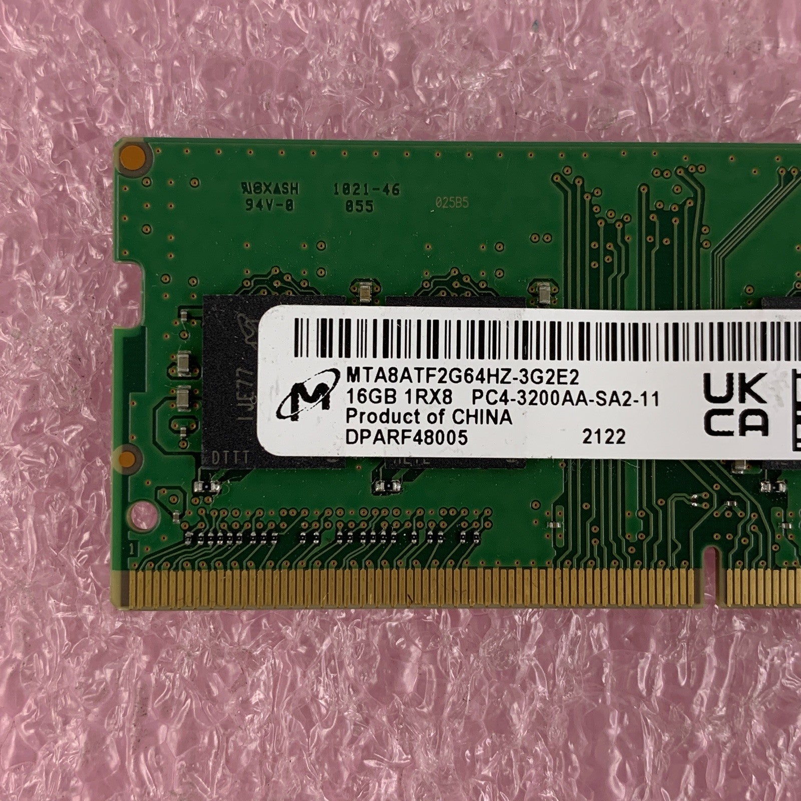 Micron MTA16ATF2G64HZ-2G3E1 16 GB 2Rx8 PC4-2400T Laptop Memory RAM SO-DIMM