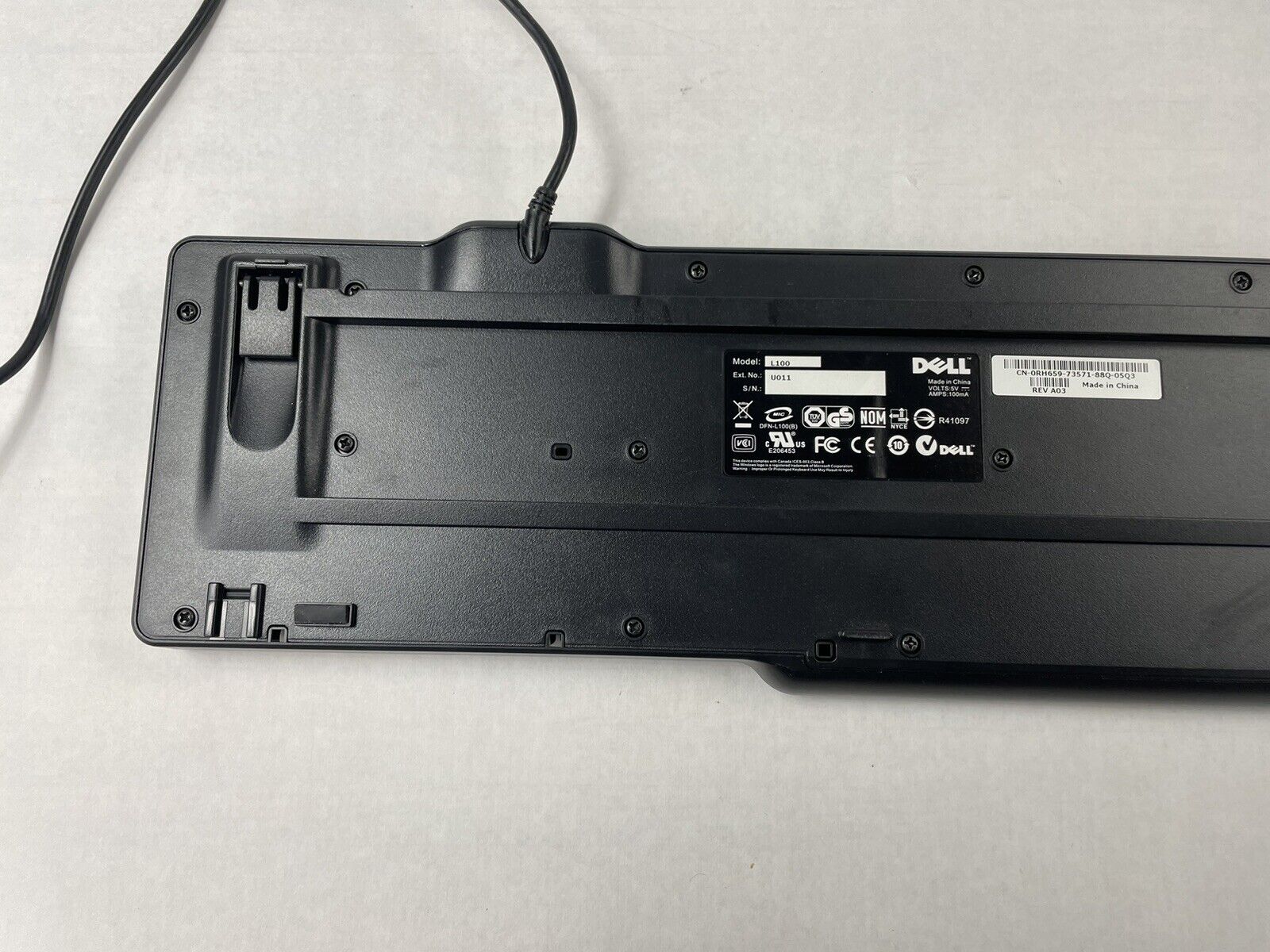 Dell L100 Keyboard U011 with USB Cable Lot of 4