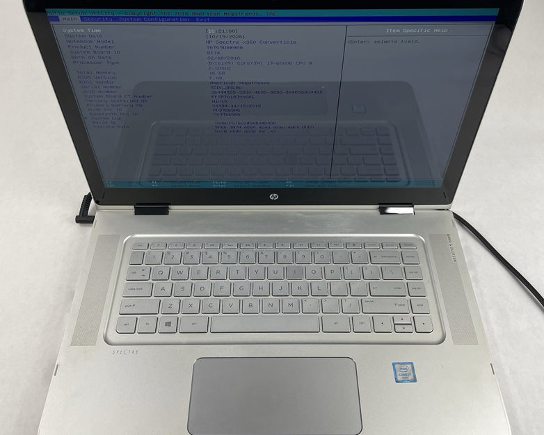 HP Spectra x360 15.6" i7-6500U 2.50 GHz 16 GB RAM No SSD/OS/AC
