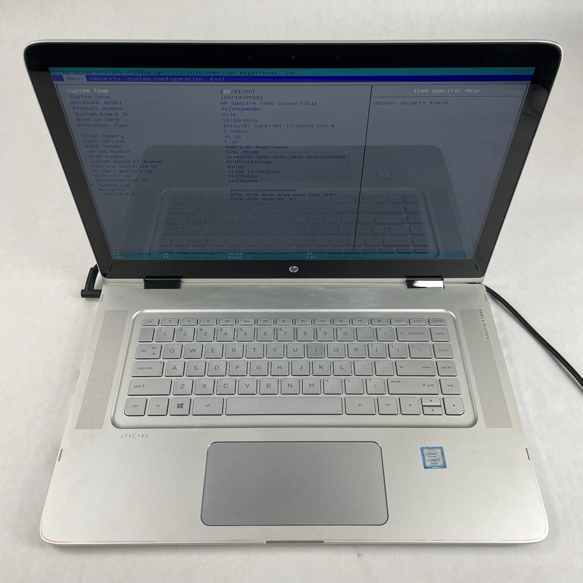 HP Spectra x360 15.6" i7-6500U 2.50 GHz 16 GB RAM No SSD/OS/AC2