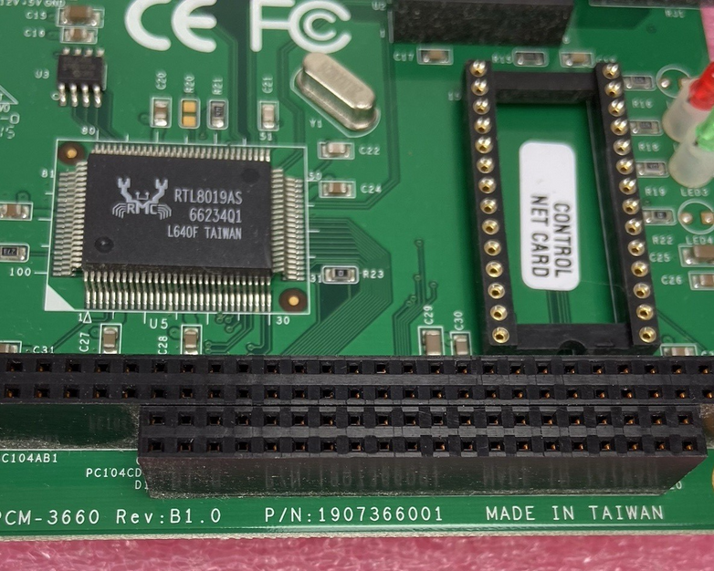Advantech PCM-3660 REV B 1.0 Extended Network Card