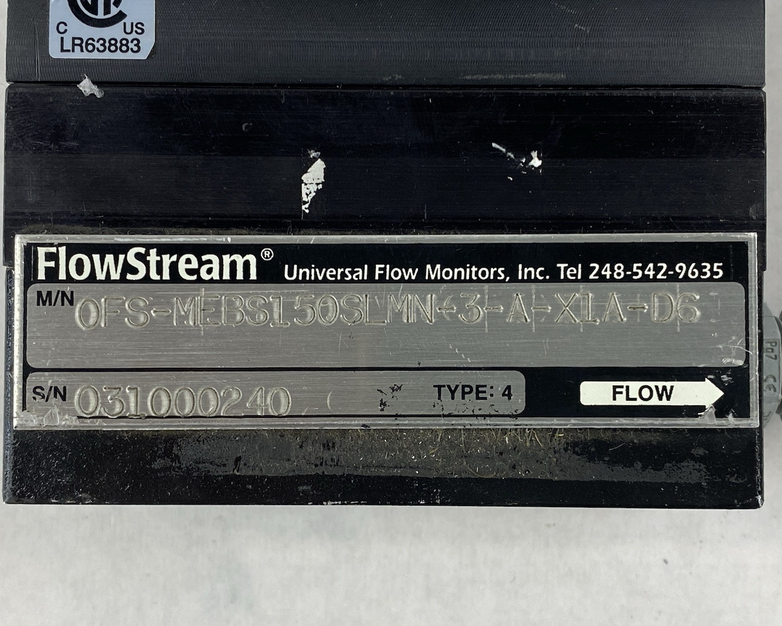 FlowStream OFS-MEBS150SLMN-3-A-X1A-D6 Universal Flow Monitor Parts or Repair