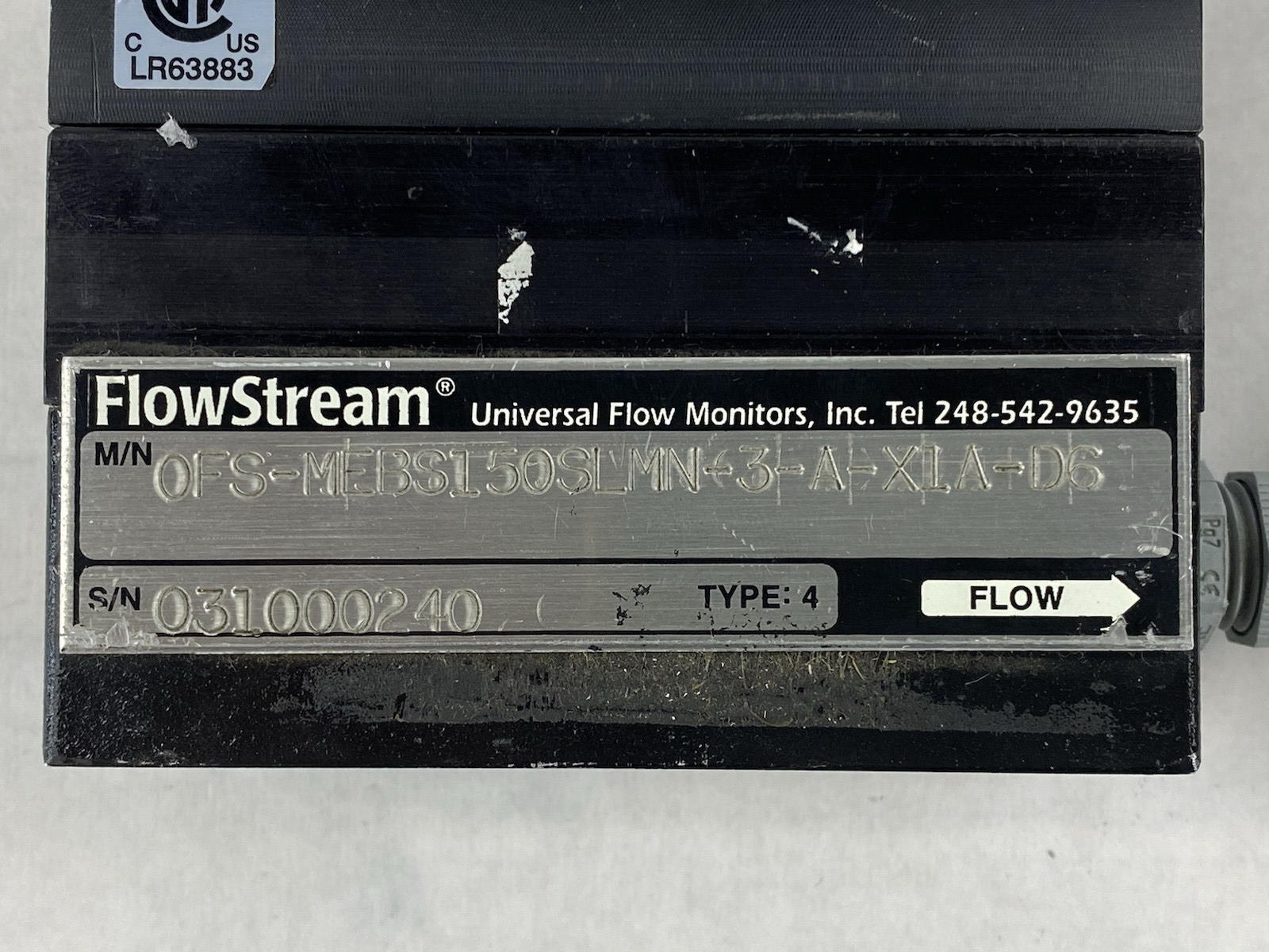 FlowStream OFS-MEBS150SLMN-3-A-X1A-D6 Universal Flow Monitor Parts or Repair
