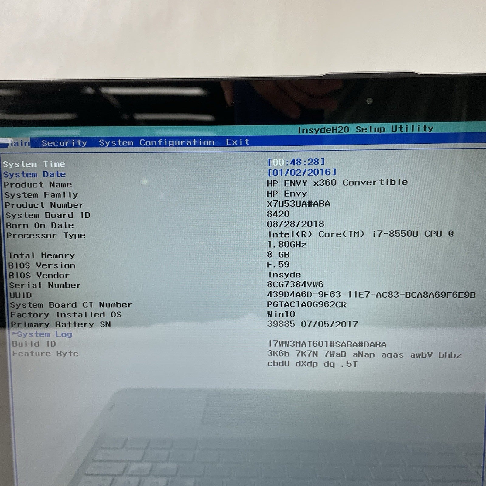 HP Envy x360 15-aq267cl 15.6" i7-8550U 1.80 GHz 8 GB RAM No SSD/OS/AC2