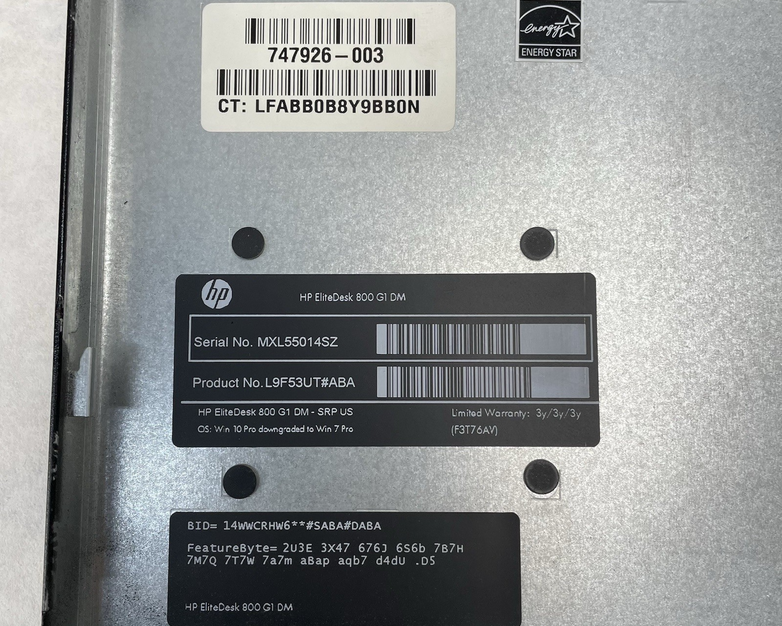 HP EliteDesk 800 G1 Micro i5-4590T 2.00 GHz 8 GB RAM No SSD/OS/AC