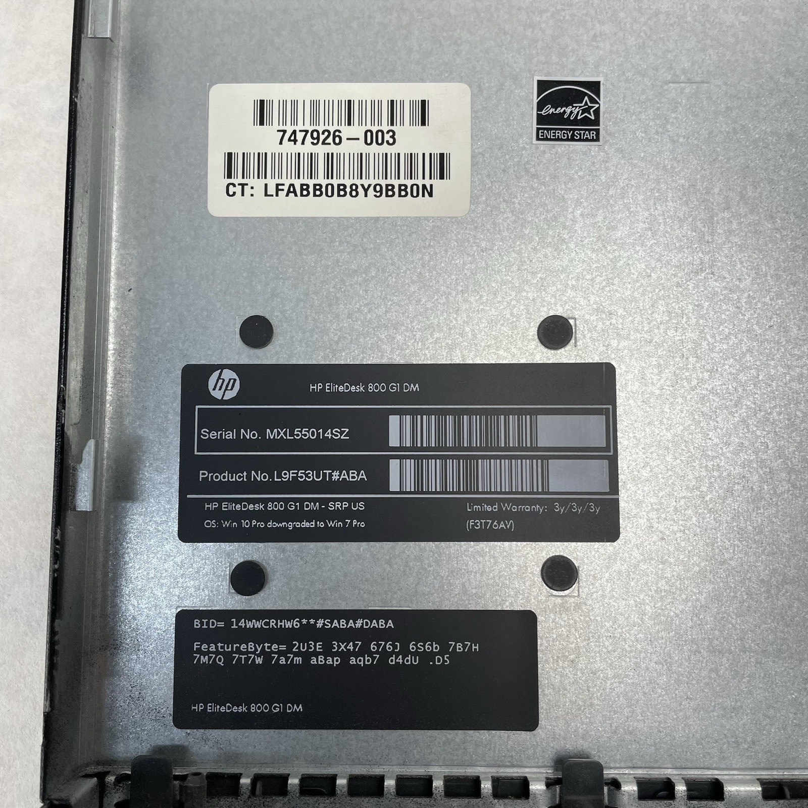 HP EliteDesk 800 G1 Micro i5-4590T 2.00 GHz 8 GB RAM No SSD/OS/AC13