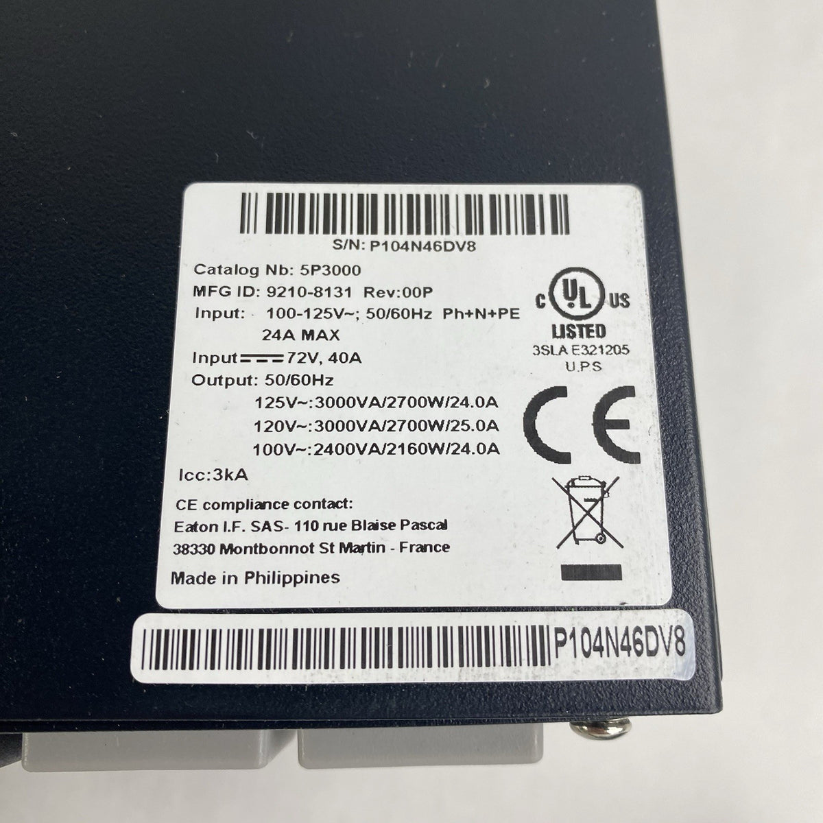 Eaton 5P3000 3000VA 2700W 6 Outlet Rack Tower UPS - Tested17