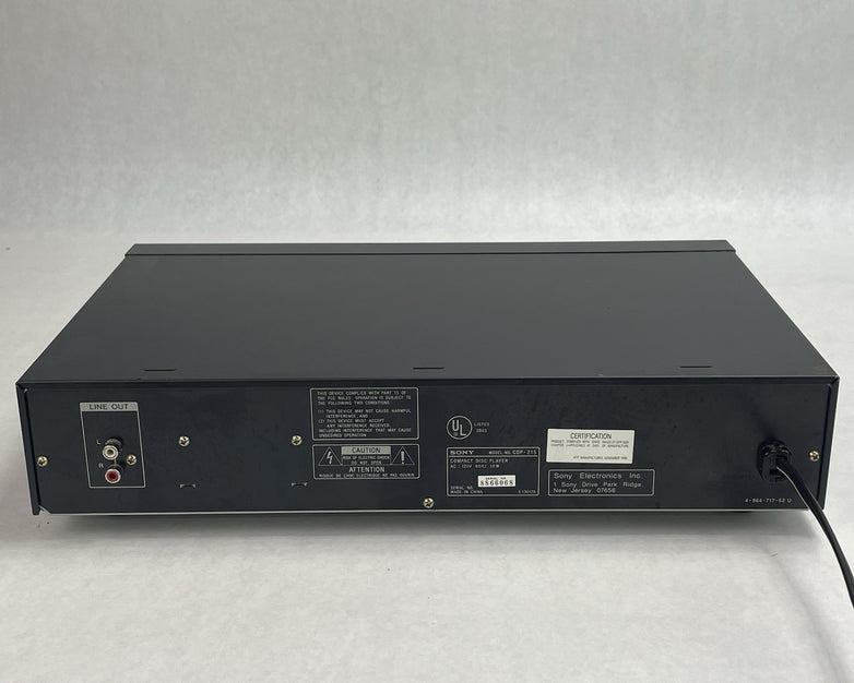 Sony CDP-215 Single Disc CD Player Tested