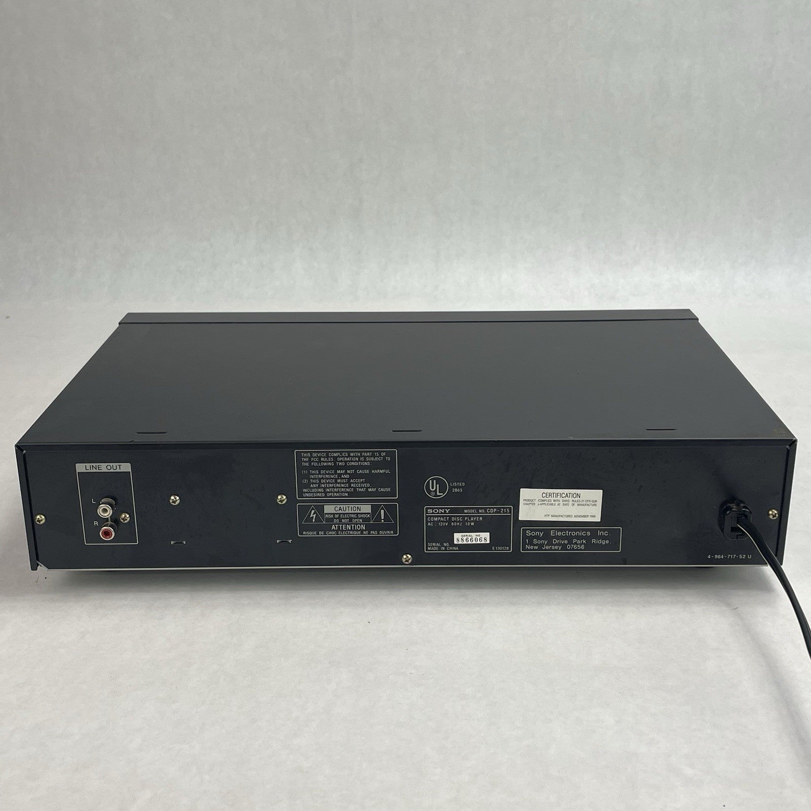 Sony CDP-215 Single Disc CD Player Tested6