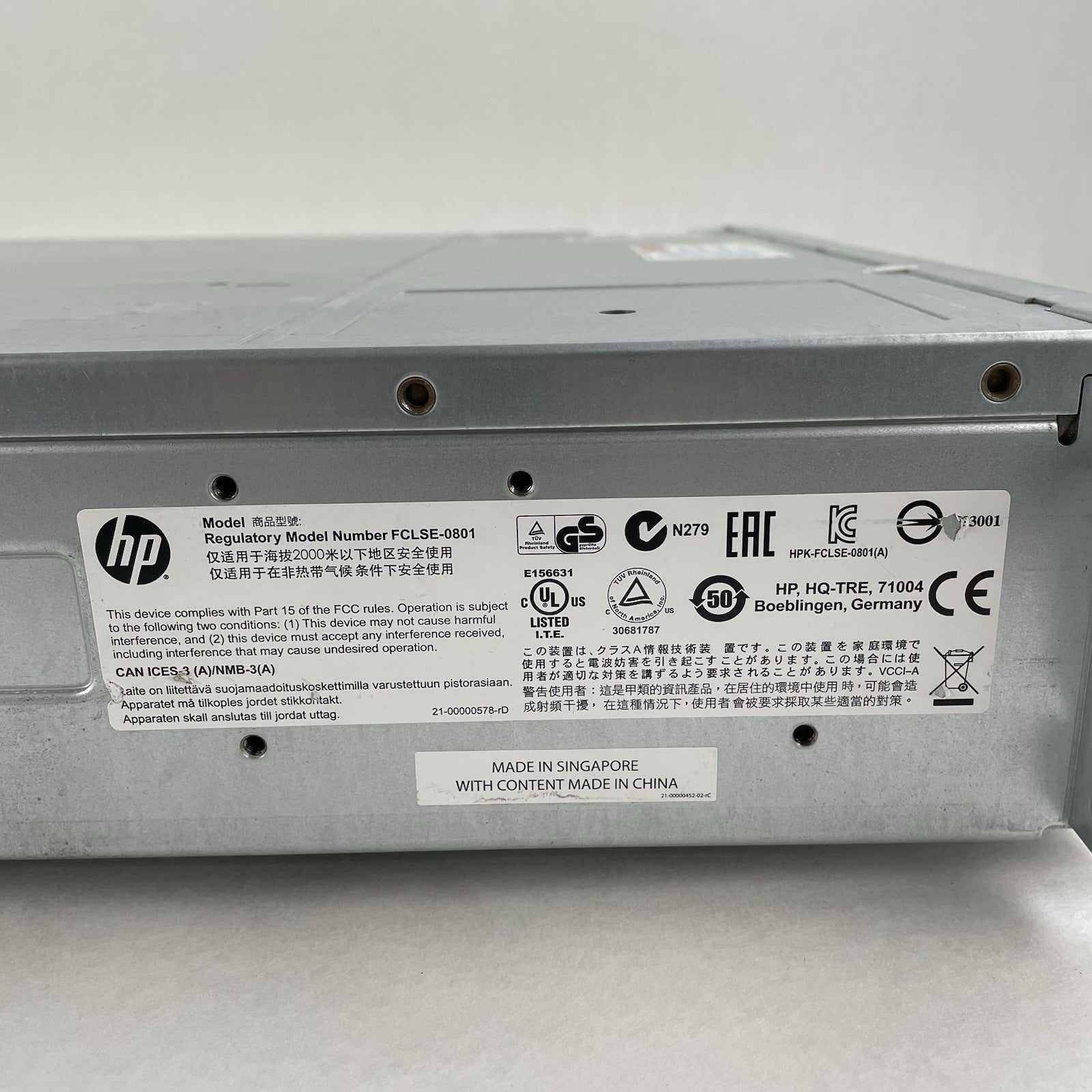 HP FCLSE-0801 StorageWorks Barebones Chassis No HDD No Control Modules