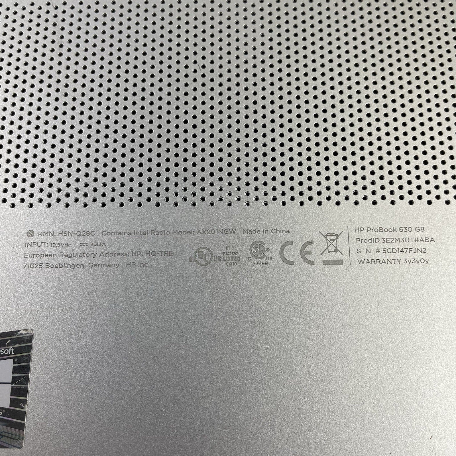 HP ProBook 630 G8 13.3" i7-1165G7 2.60 GHz 8 GB RAM No SSD/OS/AC14