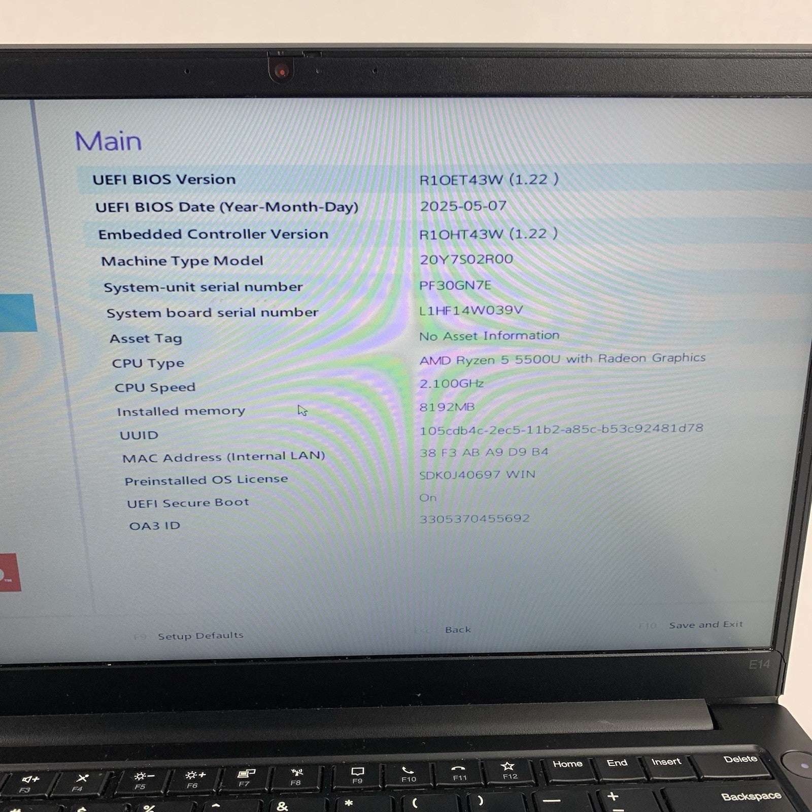 Lenovo ThinkPad E14 Gen 3 14" Ryzen 5 5500U 2.1 Ghz 8 GB Ram No OS/HDD/AC Bezel2