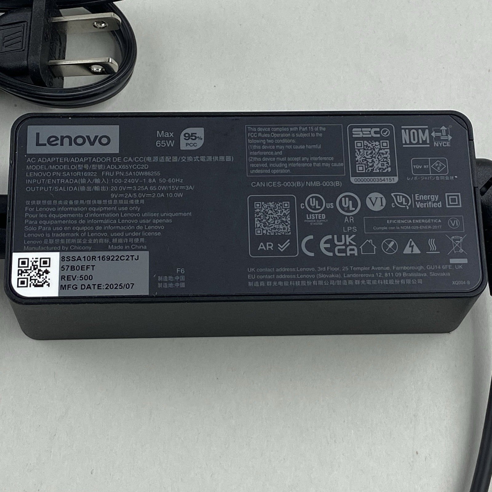 Lenovo ThinkPad 65 Watt 20V 3.25A Type-C USB AC Adapter - Lot of 82
