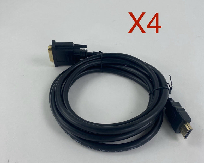 HDMI to DVI 6' Single Link DVI Cable Lot of 4