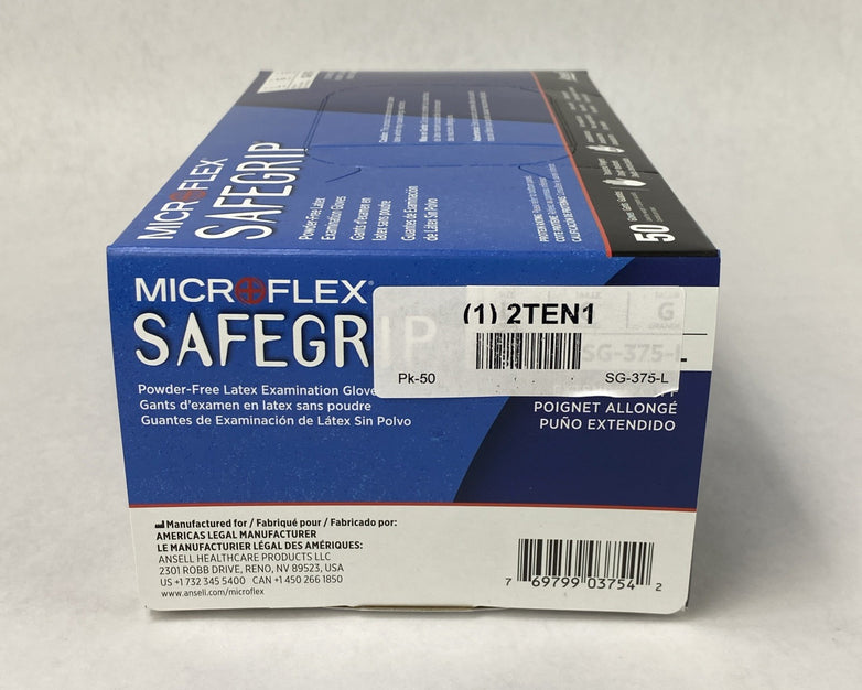 Ansell Microflex SG-375-L Exam Gloves Size L Blue - 500 Count