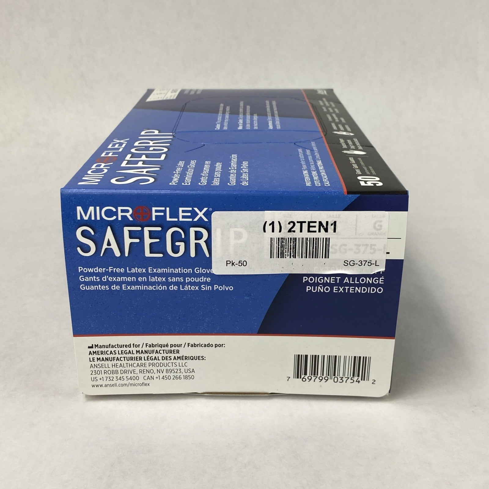 Ansell Microflex SG-375-L Exam Gloves Size L Blue - 500 Count10