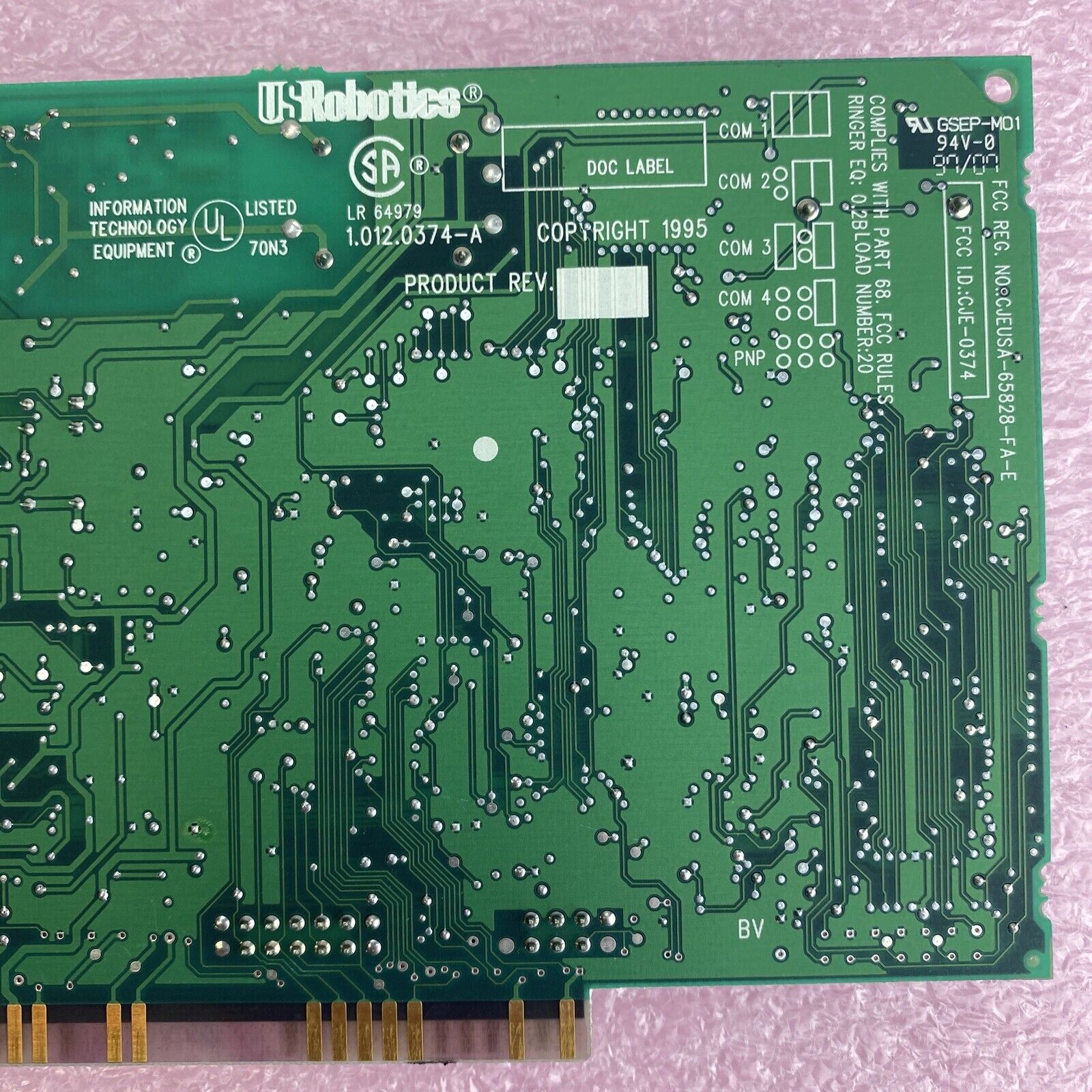 US Robotics LR 64979 1.012.0374-A Vintage circa 1995 Fax Modem