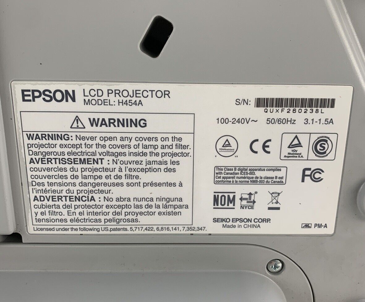 Epson H454A 485W Projector - Tested