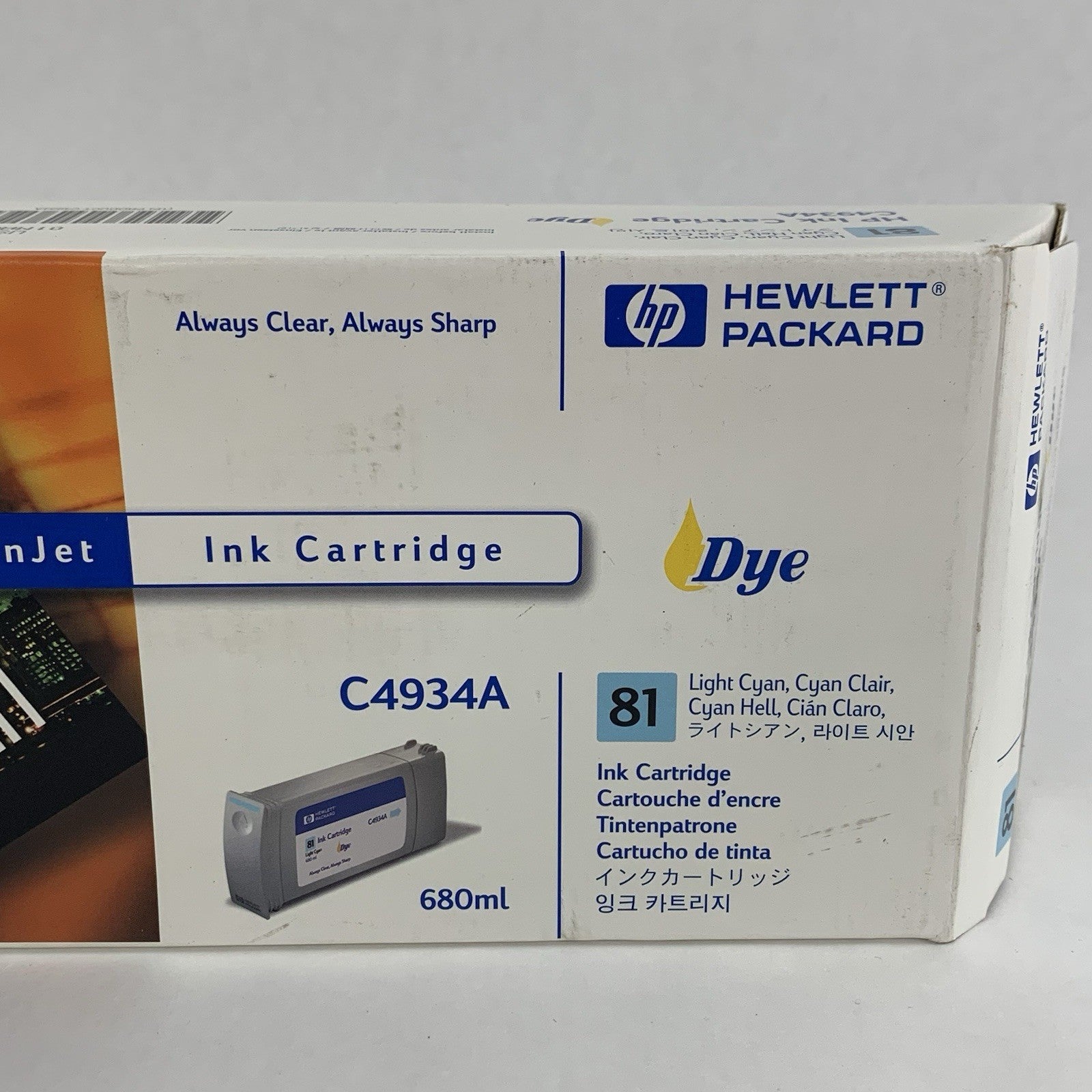 HP C4934A 81 DesignJet Light Cyan Dye Ink Cartridge New OEM Sealed in Box2