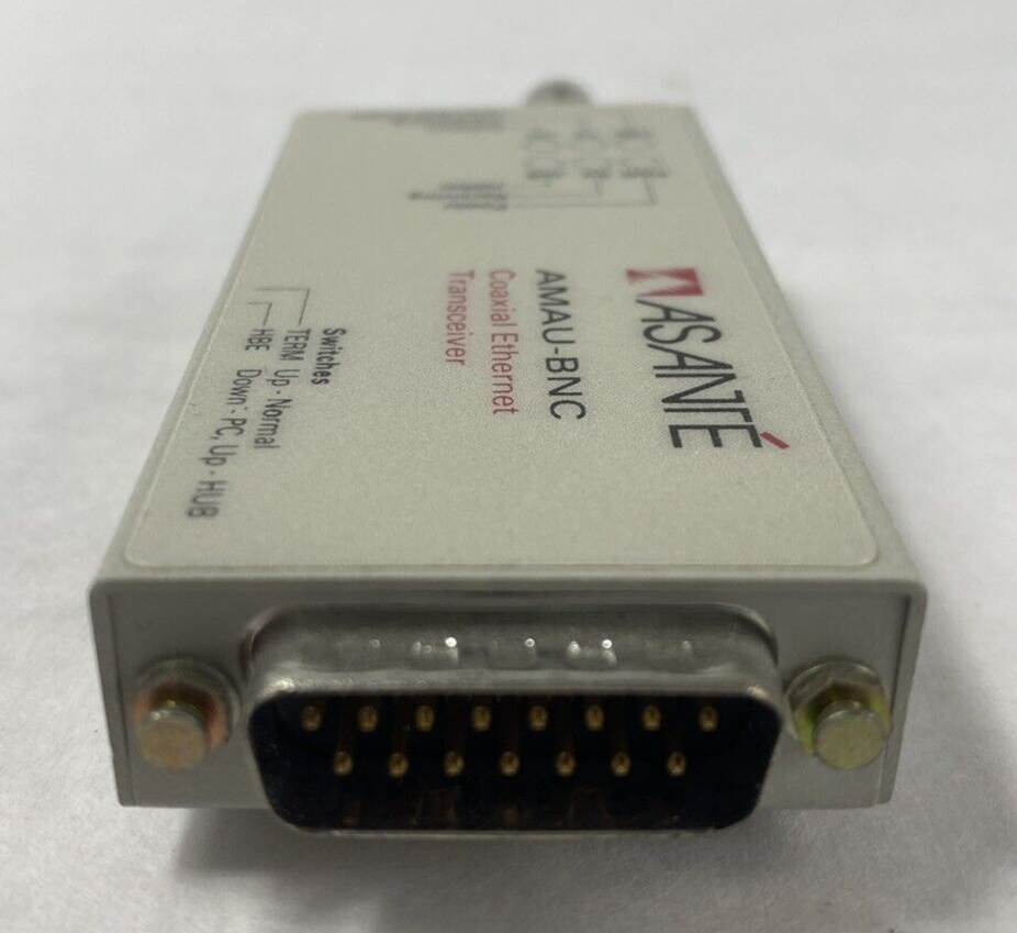 Asanté AMAU-BNC Coaxial Ethernet Transceiver Untested
