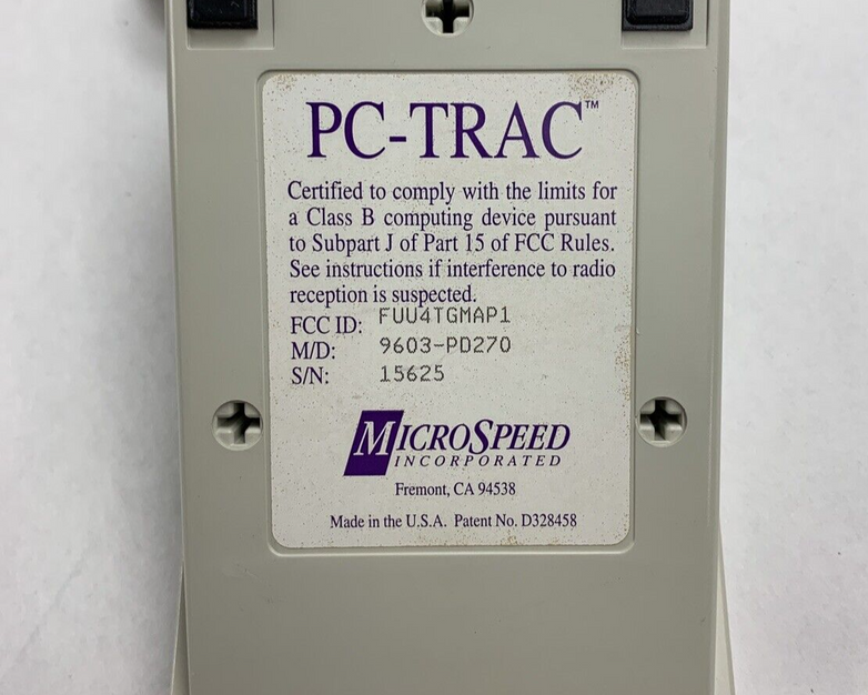 Microspeed PD-270 PC-Trac Deluxe The Superior Mouse Vintage  Untested