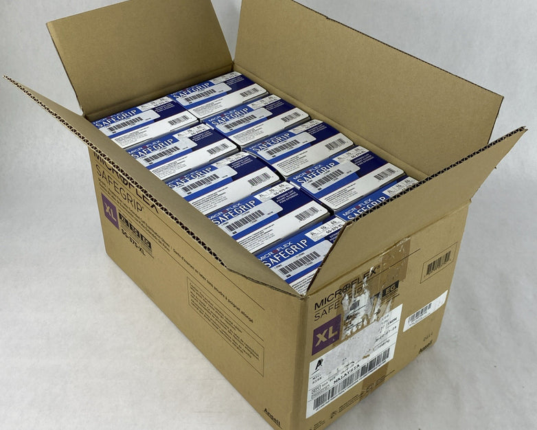 Ansell Microflex SafeGrip SG-375-XL Latex Exam Gloves Extra Large - 500 Count