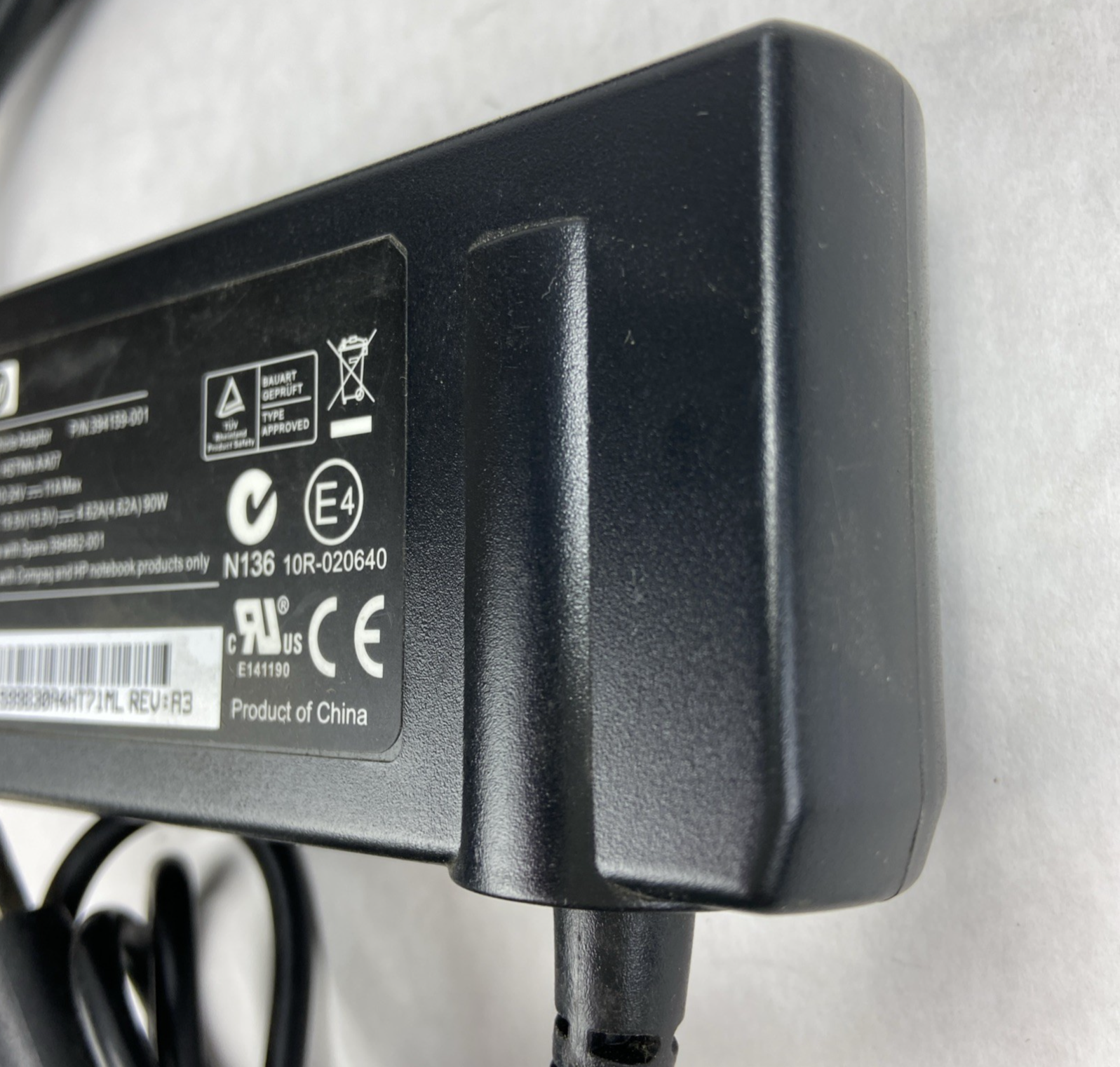 HP 90W DC Vehicle Travel Adapter 19.5V 4.62A Model HSTNN-AA07 Part 394159-001