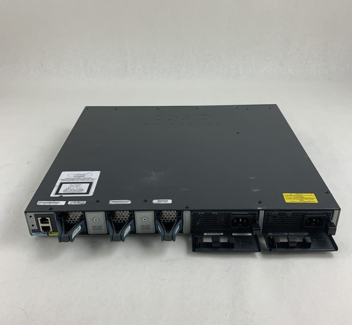 Cisco WS-C3650-24PS-S 24-Port Gigabit PoE Switch Managed Tested Bad Fan