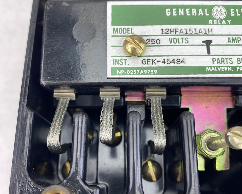 GE 12HFA151A1H Type HFA 250VDC 5.5x6x6" wall mount auxiliary relay