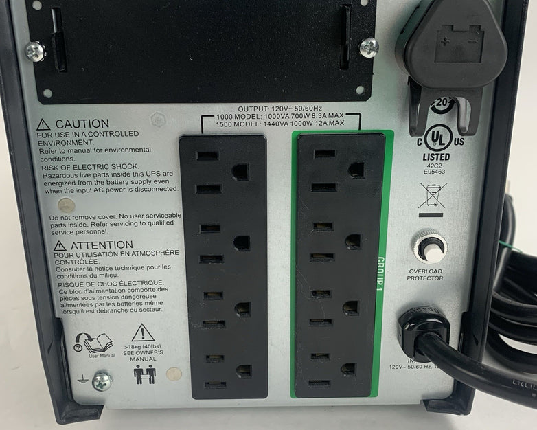 APC SMT1500C UPS 1500VA 120V Uninterruptible Power Supply Tested  No Batteries