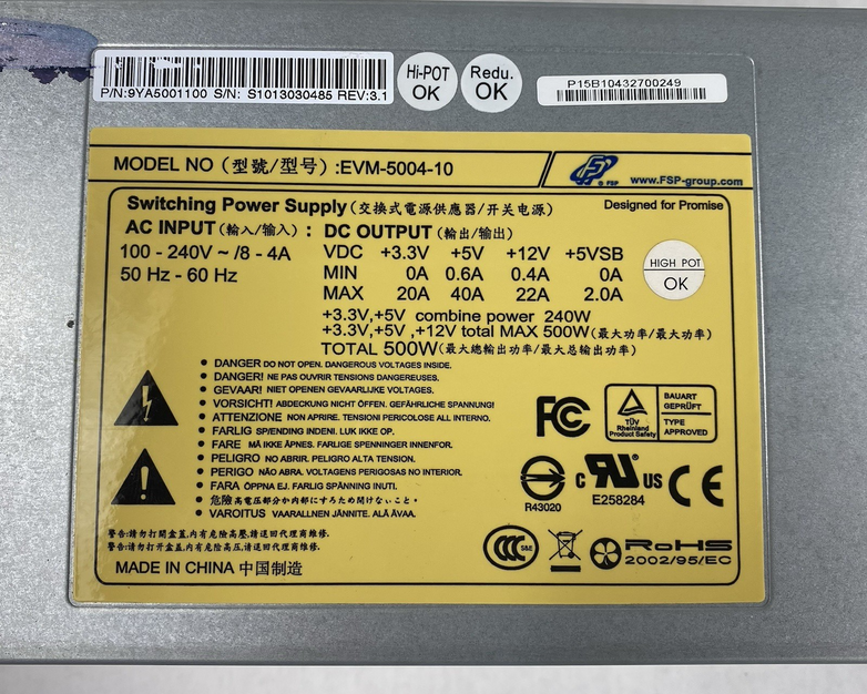 FSP Group EVM-5004-10 500W Switching Power Supply