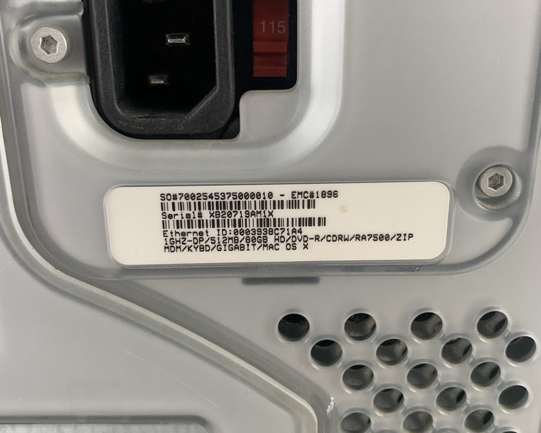 Power Mac G4 M8493 2002 2x PowerPC 7455 G4 1.0 GHz 512 MB Ram No OS No HDD