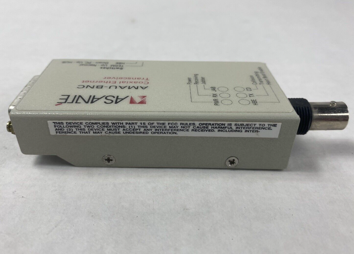 Asanté AMAU-BNC Coaxial Ethernet Transceiver Untested