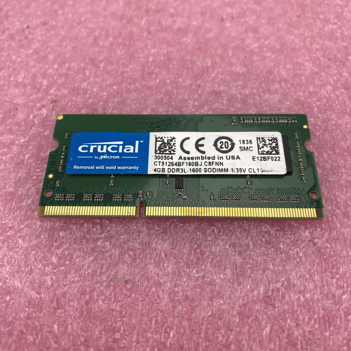 Crucial 4GB DDR3L-1600 Laptop Memory Ram CT51264BF160BJC8FNN - Lot of 31